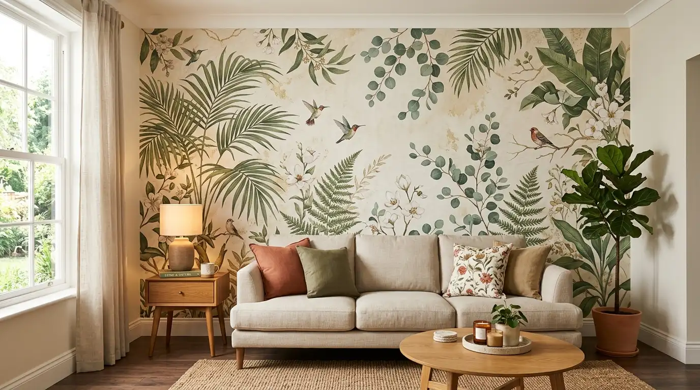 9 Ways to Use Wallpaper in a Living Room