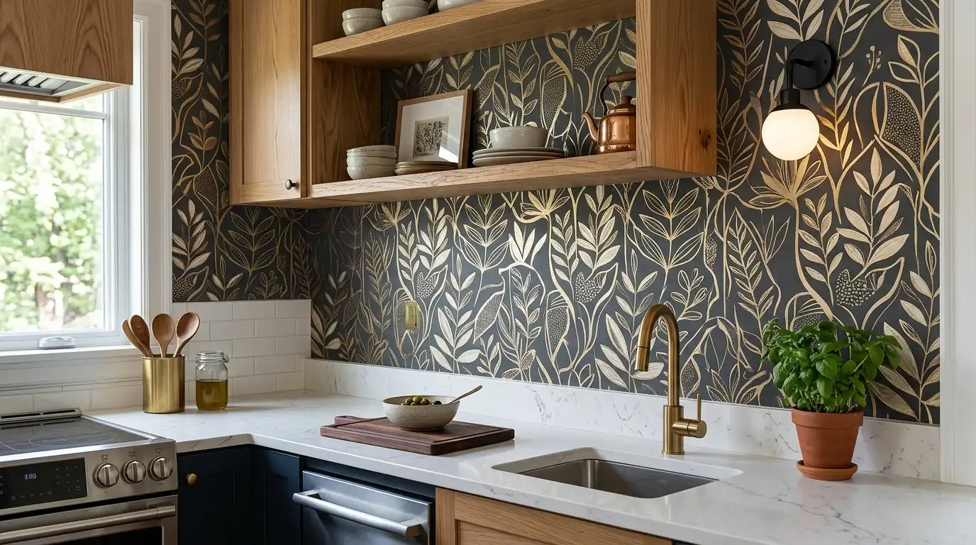 Pocket-friendly Kitchen Wallpaper Ideas