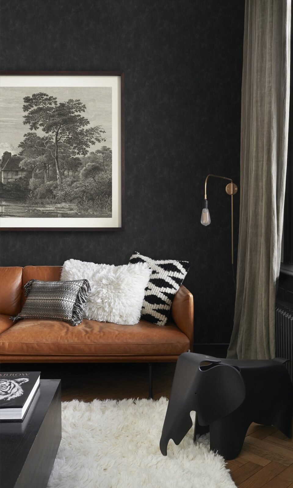 Black Plain With Painterly Effect Wallpaper