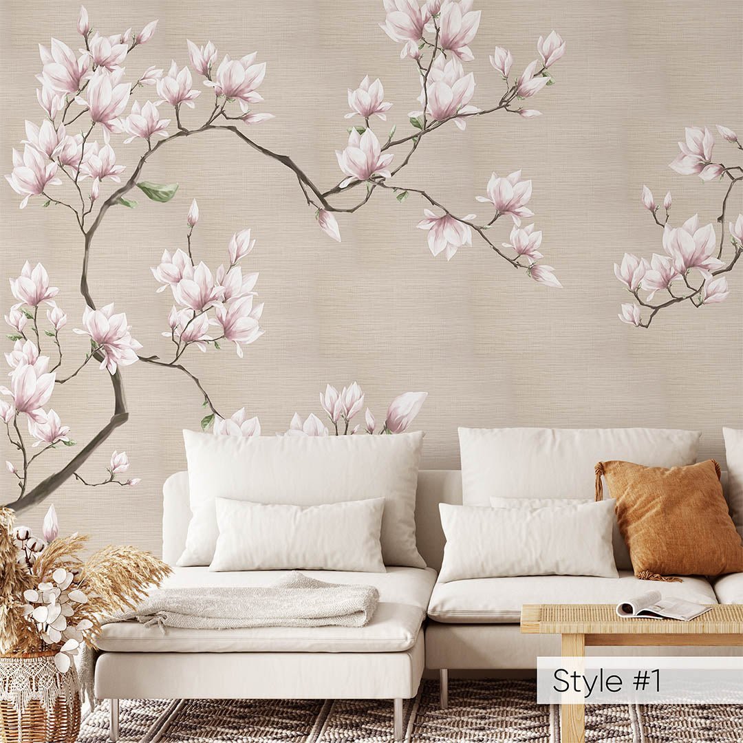 Blossom Sakura Grasscloth Wall Mural CG010 - Image 3