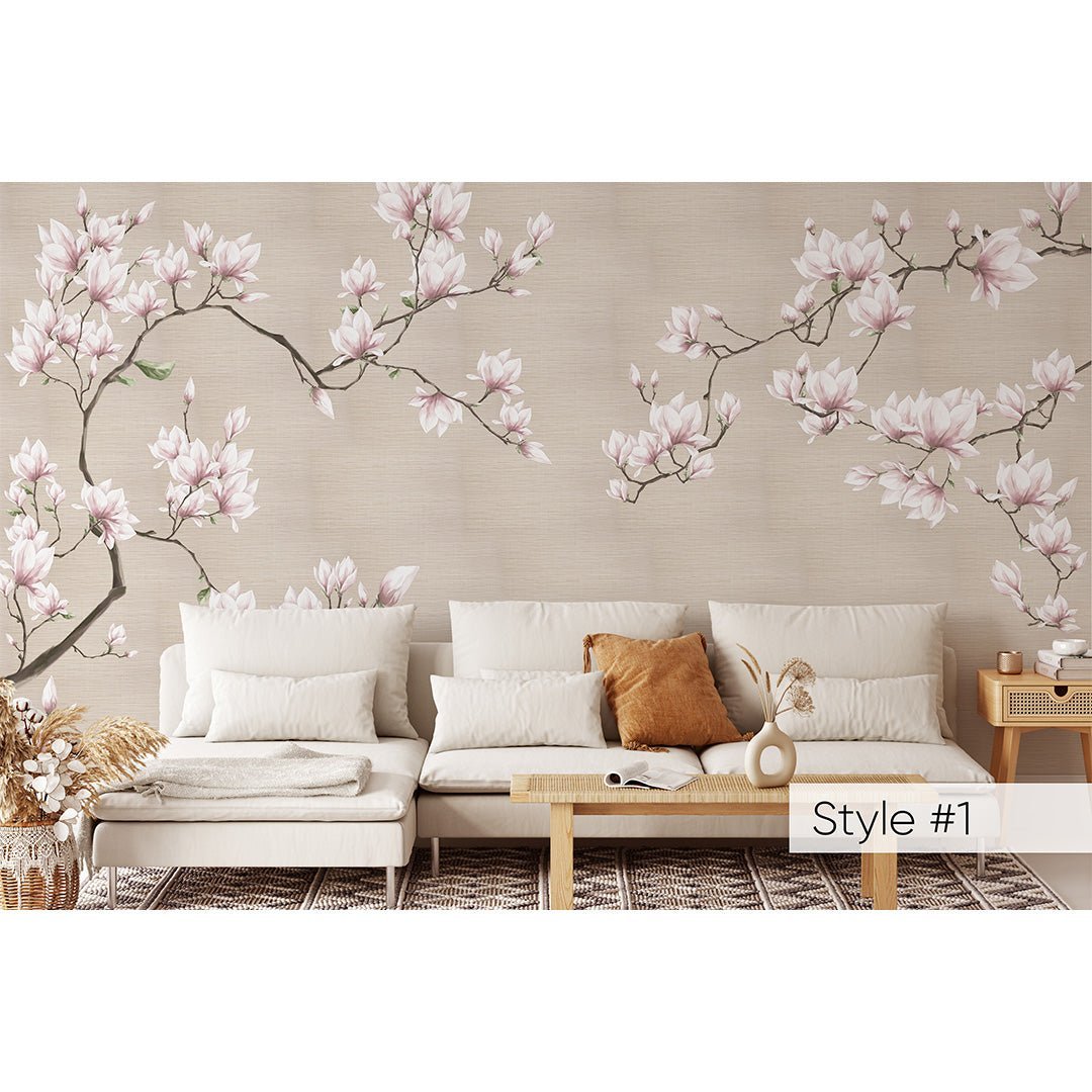 Blossom Sakura Grasscloth Wall Mural CG010 - Image 2