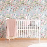 Blue Japanese Animal Peel and Stick Removable Wallpaper 7588 - Image 2