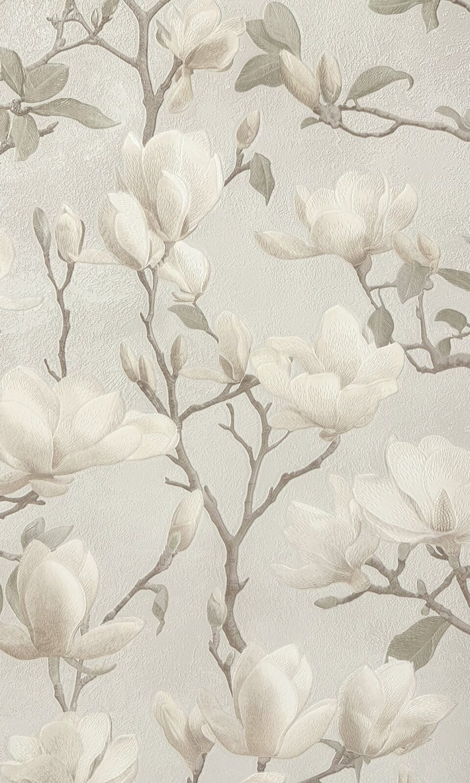 Cream Meandering Magnolias Printed Wallpaper - Image 4