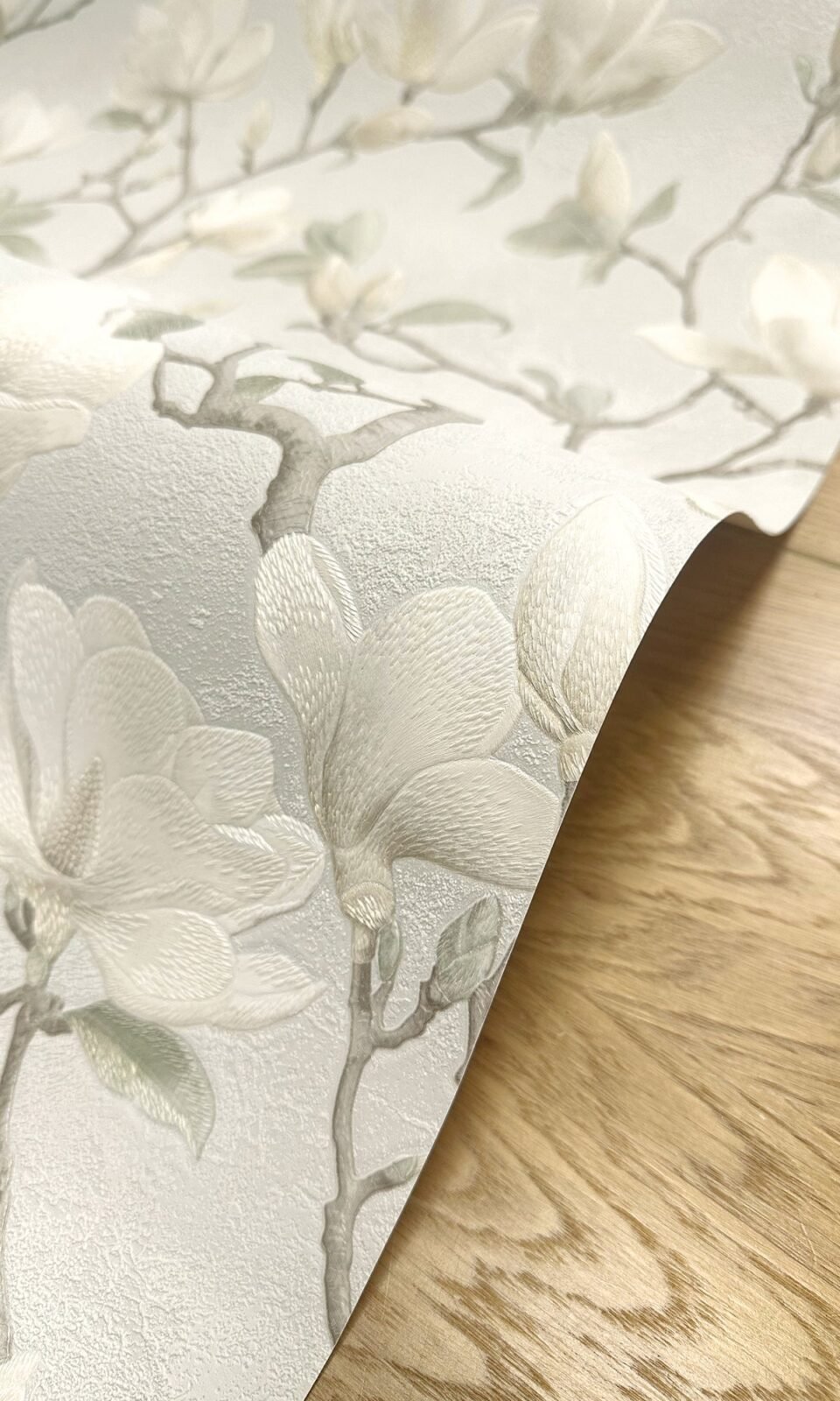 Cream Meandering Magnolias Printed Wallpaper - Image 5