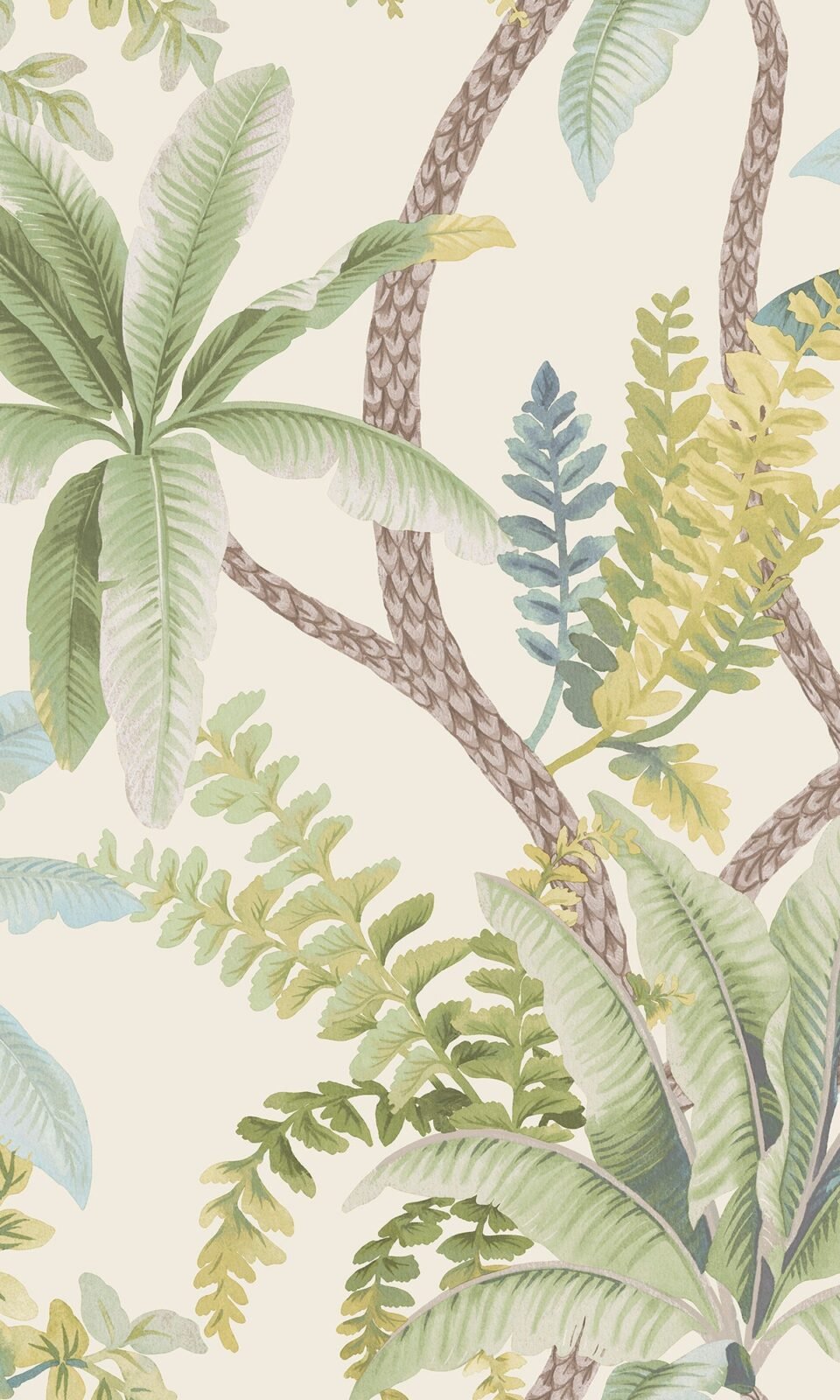 Green/Cream Serene Tropical Oasis Wallpaper - Image 3