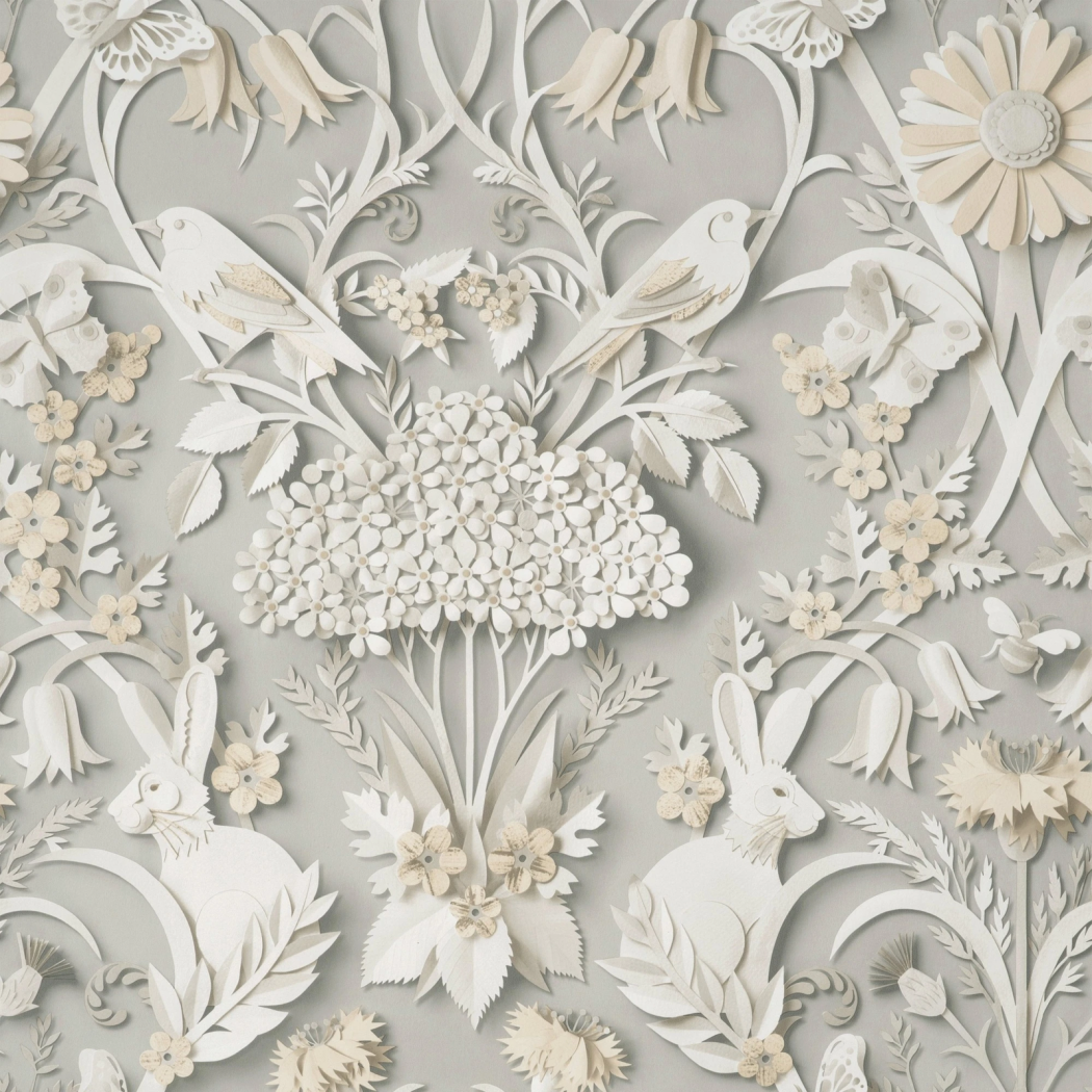 Grey Floral Woodland Wallpaper - Image 3