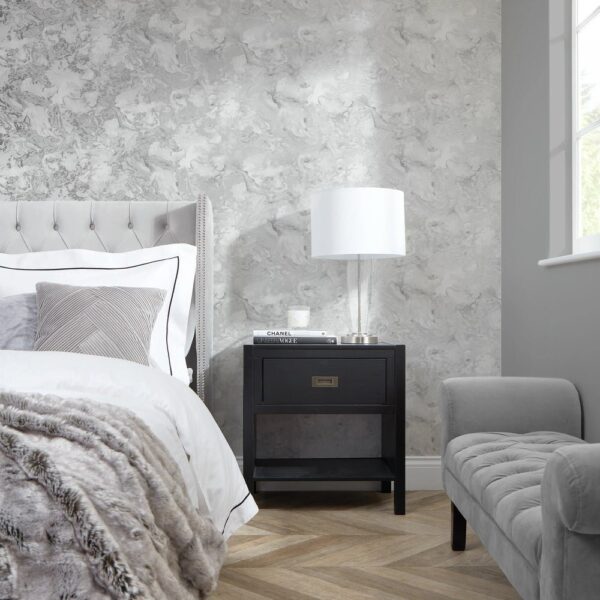 Marble Wallpaper in Silver