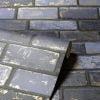 Metallic Brick Trendy Wall Wallpaper Navy Gold - Image 4