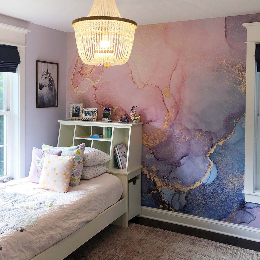 Pink & Blue Watercolor ink Wall Mural CCM015 - Image 2