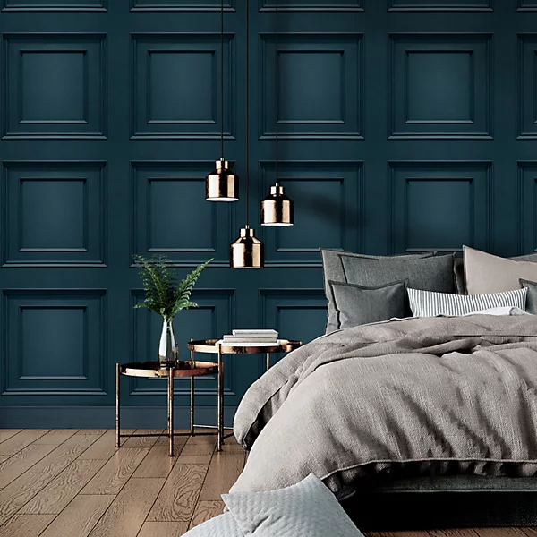 Belgravia Oliana Panel Blue Wallpaper - Image 3