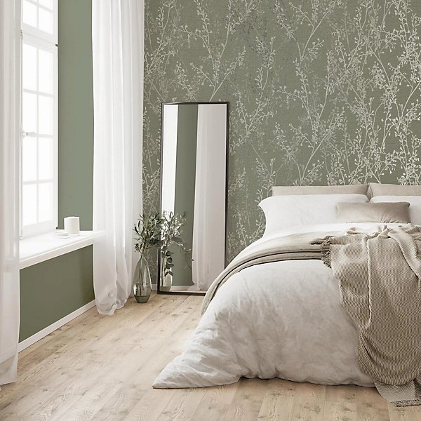Boutique Breeze Sprig Floral Green Wallpaper - Image 4