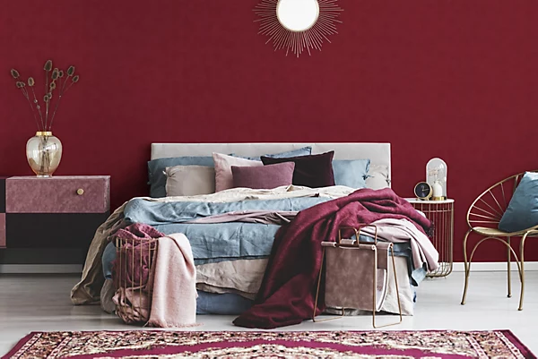BRICOFLOR Dark red designer wallpaper embossed design - Image 4