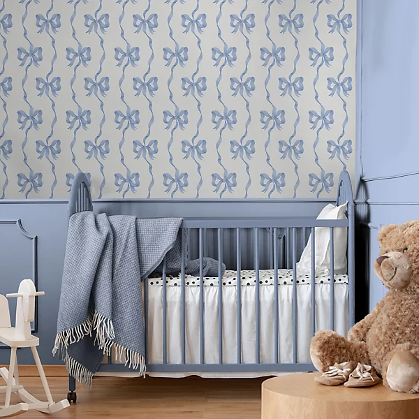 Cath Kidston Ribbon Bow Blue Wallpaper - Image 4