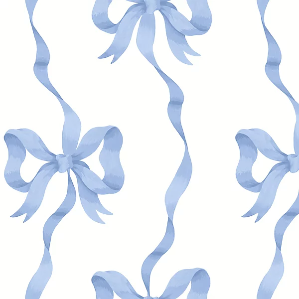 Cath Kidston Ribbon Bow Blue Wallpaper - Image 3