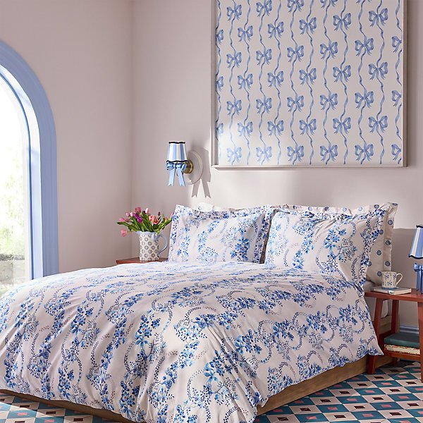 Cath Kidston Ribbon Bow Blue Wallpaper - Image 2