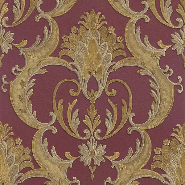 Debona Classic Damask Red Gold Wallpaper with rich pattern