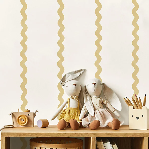 Do the Wiggle Stripe Wallpaper Ochre Holden - Image 3
