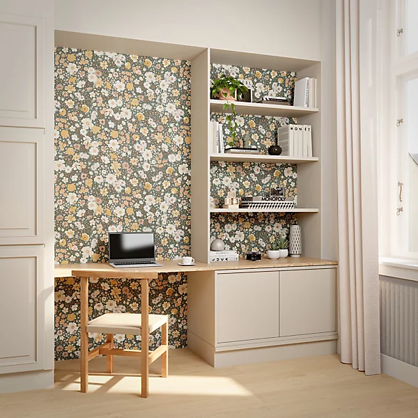 GoodHome Amity Green & Multicolour Floral Embossed Wallpaper - Image 7