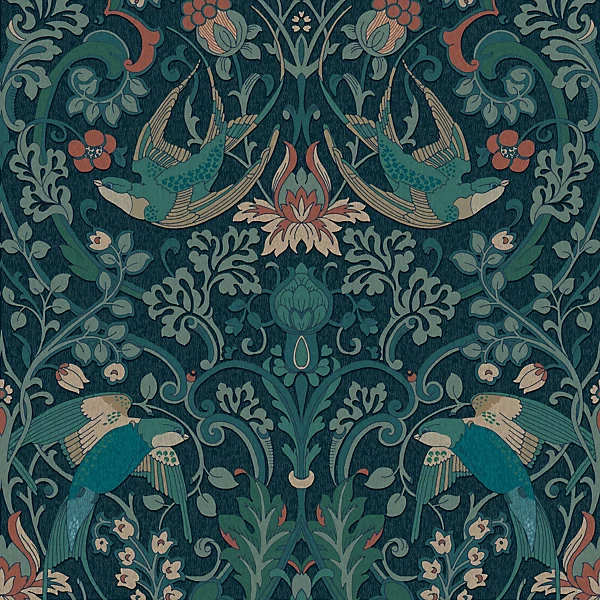 Superfresco Easy Archival Damask Blue Smooth Wallpaper - Image 5