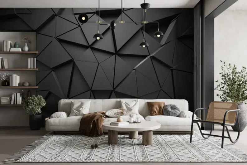 Graphite triangles - Wall mural - Image 3