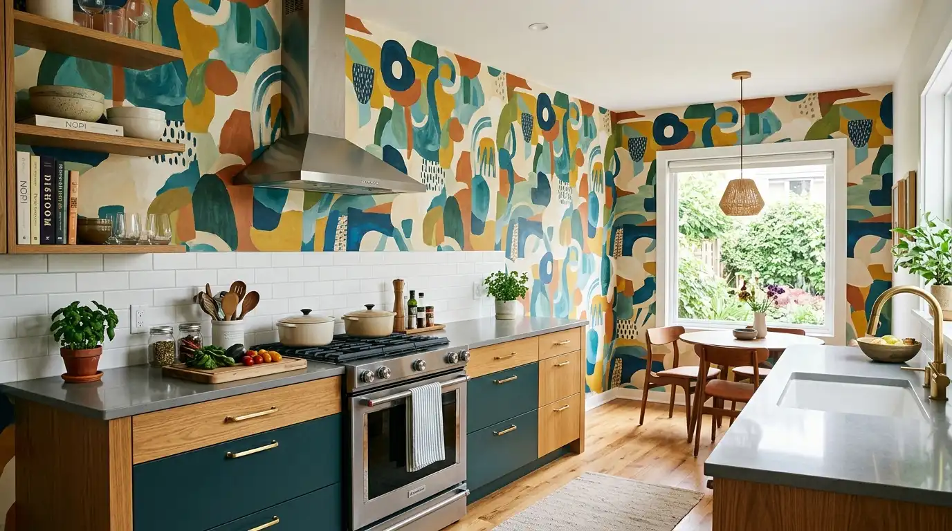 Kitchen Wallpapers with Abstract Art