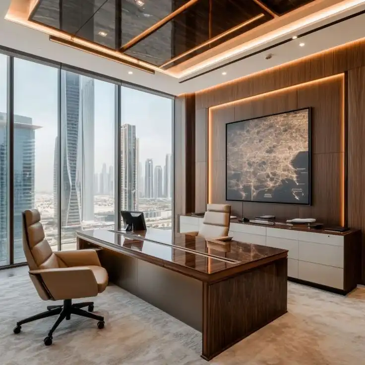 Executive Office Feature Wall — Business Bay, Dubai