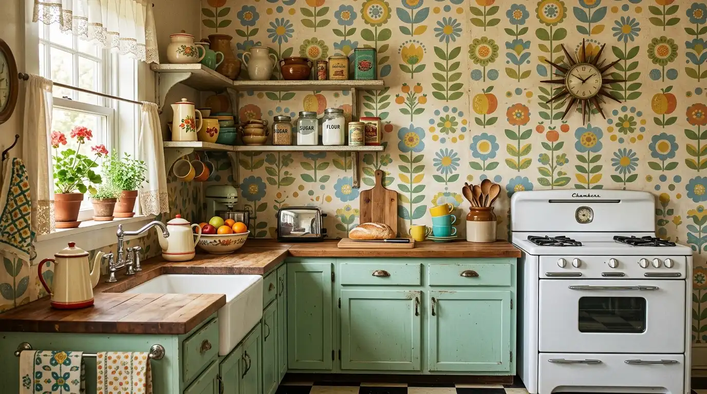 Vintage Wallpaper for Kitchen